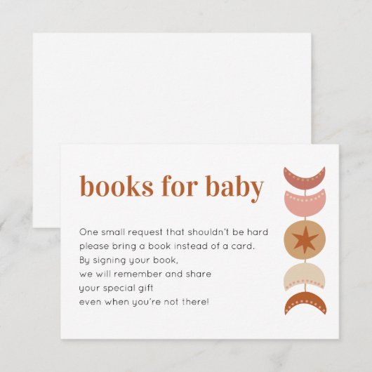 Boeken voor de Baby shower-invalieskaart Informatiekaartje (Voorkant / Achterkant)