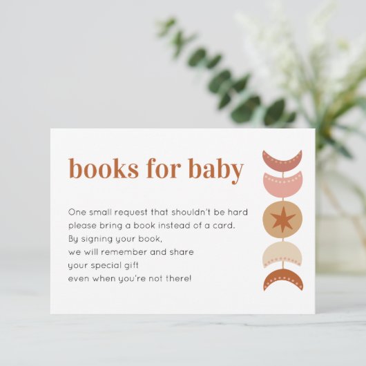 Boeken voor de Baby shower-invalieskaart Informatiekaartje (Staand voorkant)