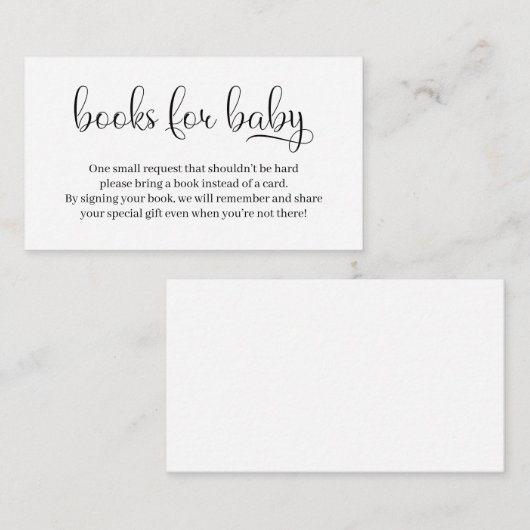 Boeken voor de Baby shower-uitnodigingskaart Informatiekaartje (Voorkant / Achterkant)