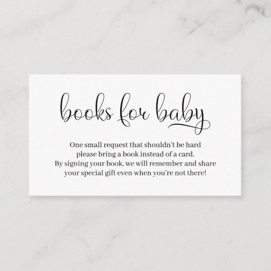Boeken voor de Baby shower-uitnodigingskaart Informatiekaartje (Voorkant)