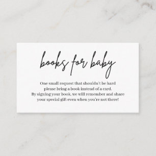Boeken voor de Baby shower-uitnodigingskaart Informatiekaartje
