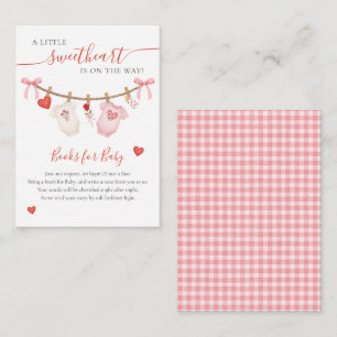 Boeken voor de baby shower van lieve schat baby informatiekaartje