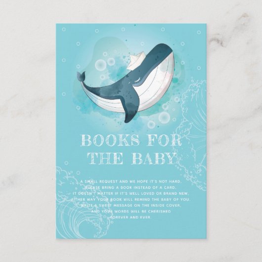 Boeken voor de Baby Whale Ocean Informatiekaartje (Voorkant)
