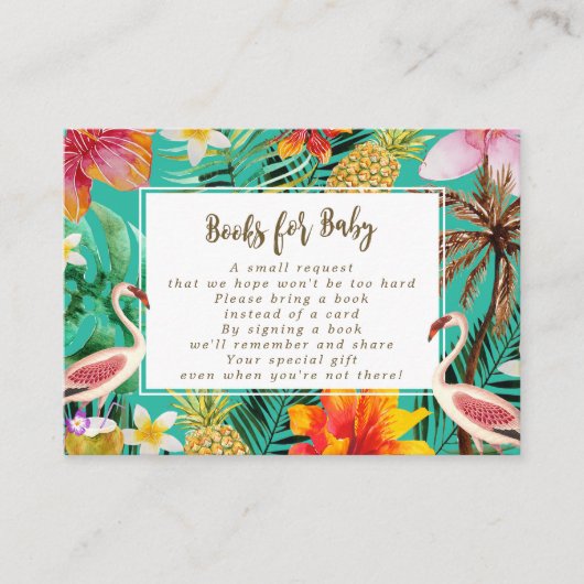 boeken voor de flamingo van de baby- verzoekkaart informatiekaartje (Voorkant)