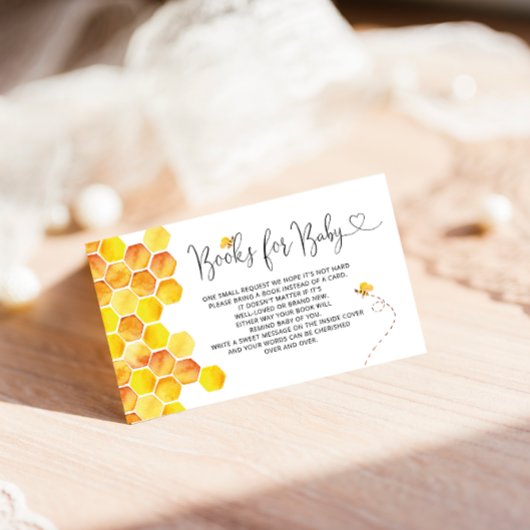 Boeken voor de waterverf van baby showers honingbi informatiekaartje