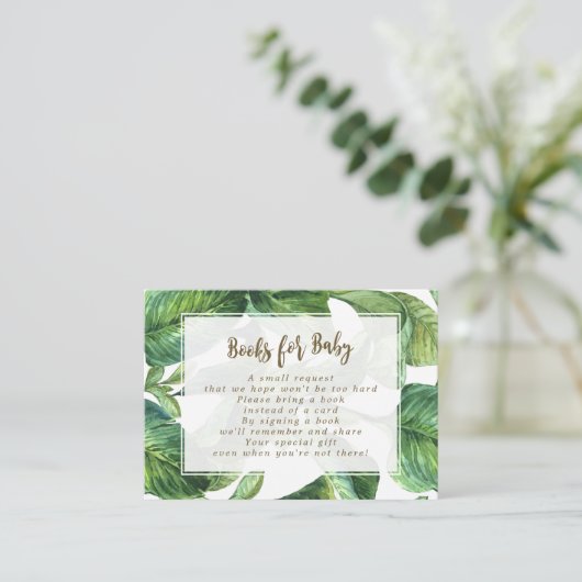 boeken voor het aanvragen van baby tropische blade informatiekaartje (Staand voorkant)