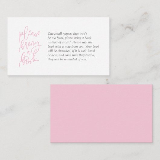 Boeken voor het baby, Creative roze en grijs Manus Informatiekaartje (Voorkant / Achterkant)