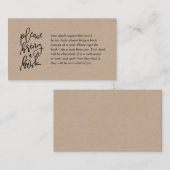 Boeken voor het baby, Creative rustic kraft Manusc Informatiekaartje (Voorkant / Achterkant)