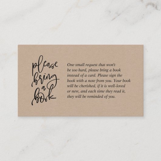 Boeken voor het baby, Creative rustic kraft Manusc Informatiekaartje (Voorkant)