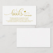 Boeken voor het baby-, hand-brieft gouden Manuscri Informatiekaartje (Voorkant / Achterkant)