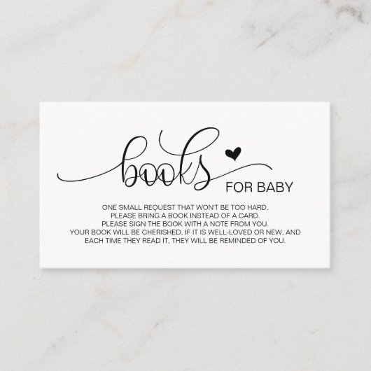 Boeken voor het baby, HandZwart Manuscript Informatiekaartje (Voorkant)