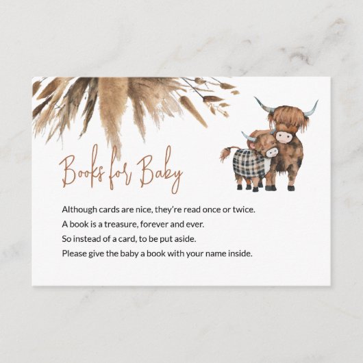 Boeken voor het Baby Heilige Koe Rustisch Boerderi Informatiekaartje (Voorkant)