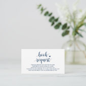 Boeken voor het baby, Modern Cute Navy Blue Script Informatiekaartje (Staand voorkant)