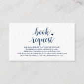 Boeken voor het baby, Modern Cute Navy Blue Script Informatiekaartje (Voorkant)