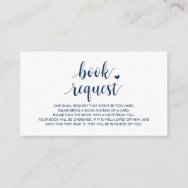 Boeken voor het baby, Modern Cute Navy Blue Script Informatiekaartje