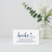 Boeken voor het baby, Modern Cute Navy Blue Script Informatiekaartje (Staand voorkant)