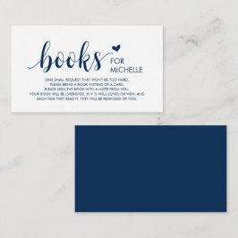 Boeken voor het baby, Modern Cute Navy Blue Script Informatiekaartje
