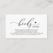 Boeken voor het baby, Modern Luxury Black script Informatiekaartje (Voorkant)
