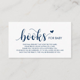 Boeken voor het baby, Modern Rustic Navy Blue Scri Informatiekaartje