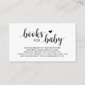 Boeken voor het baby, Moderne Kute Black Manuscrip Informatiekaartje (Voorkant)