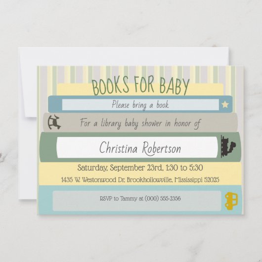 Boeken voor het Baby shower Kaart (Voorkant)