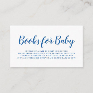 Boeken voor het Baby shower van de Helderblauwe Ko Informatiekaartje
