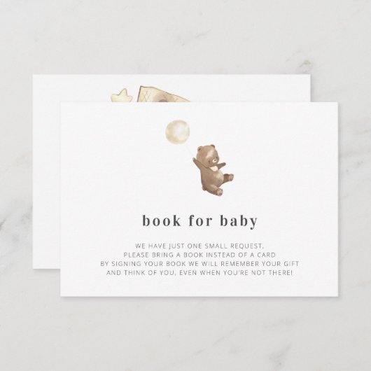 Boeken voor het Eenvoudige Moderne Baby shower van Informatiekaartje (Voorkant / Achterkant)