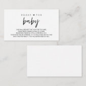 Boeken voor het zwarte baby, Moderne minimalistisc Informatiekaartje (Voorkant / Achterkant)