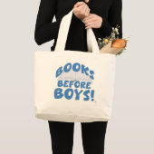 Boeken voor jongens brutaal lezen Motto Grote Tote Bag (Voorkant (product))