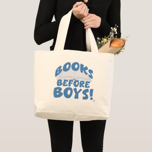 Boeken voor jongens brutaal lezen Motto Grote Tote Bag (Voorkant (product))