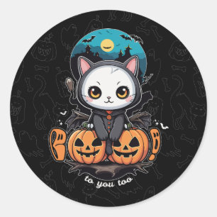 Boeken voor jou ook Schattigee Cat Bat Wings & P Ronde Sticker