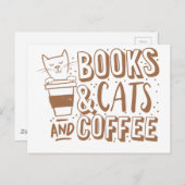 boeken voor katten en koffie briefkaart (Voorkant / Achterkant)
