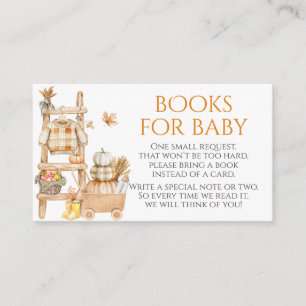 Boeken voor Little Pumpkin Rustic Farm Baby Shower Informatiekaartje