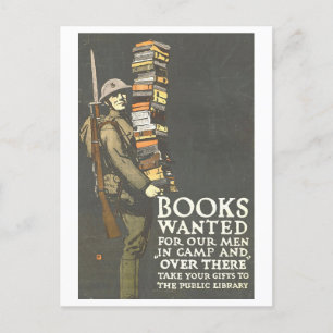 Boeken voor Soldaten Vintage Poster Briefkaart