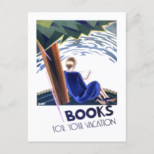  "Boeken voor uw vakantie" Poster lezen Briefkaart