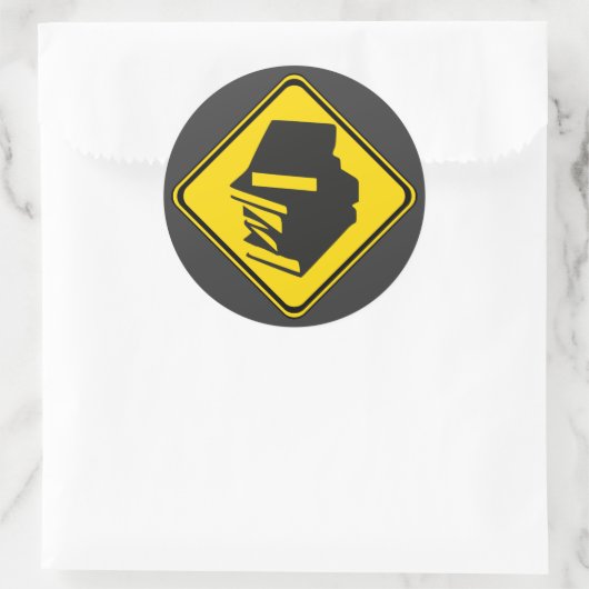 Boeken vooruit! ronde sticker (Tas)