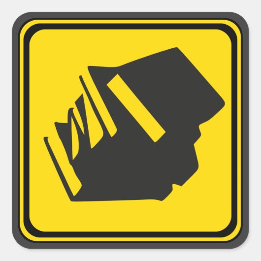 Boeken vooruit! vierkante sticker (Voorkant)