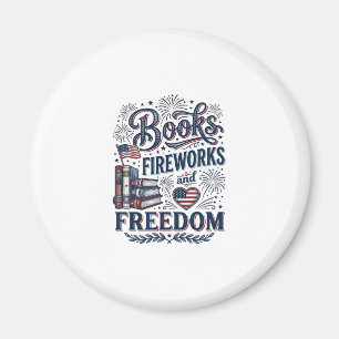 Boeken Vuurwerk en Vrijheid Patriottisch Lezer Shi Magneet
