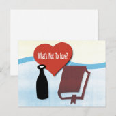 Boeken, wijn, lezen, boekenclub briefkaart (Voorkant / Achterkant)