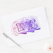 Boeken woord handlettering ovale sticker (Envelop)