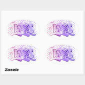 Boeken woord handlettering ovale sticker (Vel)