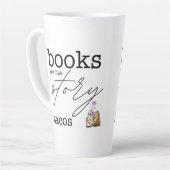 Boeken zijn als verhaaltaco's latte mok (Linkerhoek)