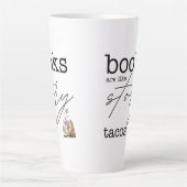 Boeken zijn als verhaaltaco's latte mok (Voorkant)