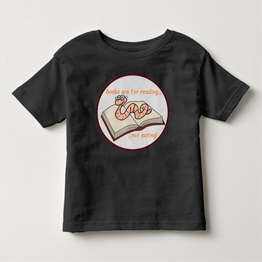Boeken zijn bedoeld om te lezen en niet te eten! kinder shirts (Voorkant)