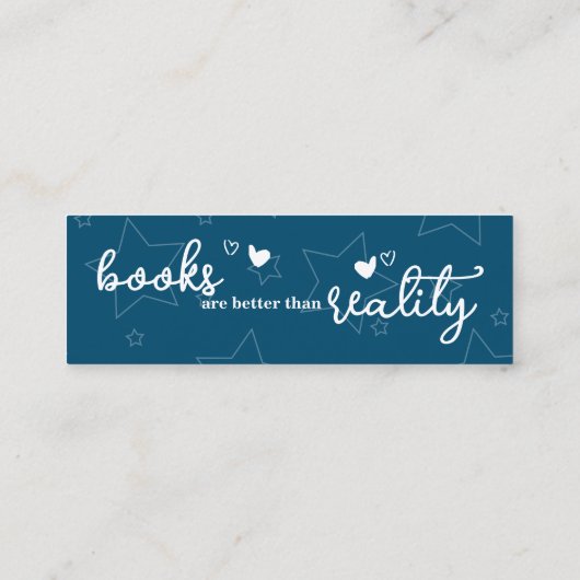 Boeken zijn Beter dan Reality Bladwijzer Mini Visitekaartje (Achterkant)