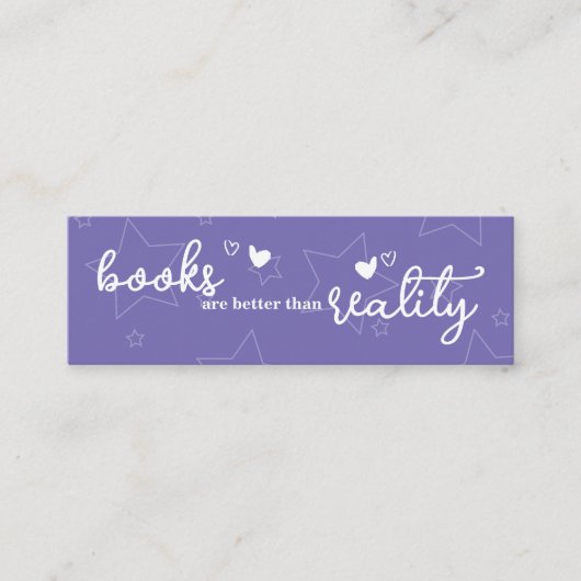 Boeken zijn Beter dan Reality Bladwijzer Mini Visitekaartje (Voorkant)