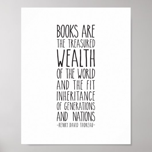Boeken zijn de rijkdom, Henry Thoreau Poster (Voorkant)