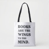 "Boeken zijn de vleugels van de geest" Pun Tote Bag (Voorkant)