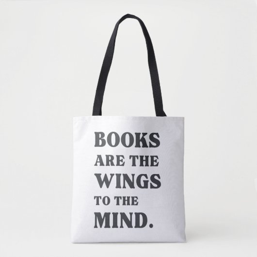 "Boeken zijn de vleugels van de geest" Pun Tote Bag (Voorkant)