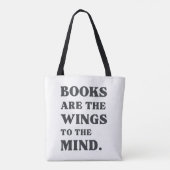 "Boeken zijn de vleugels van de geest" Pun Tote Bag (Achterkant)